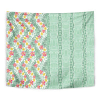 Menthol Green Aloha Hawaii Tiki Tapestry Tropical Plumeria - Seamless Style