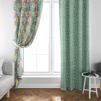 Menthol Green Aloha Hawaii Tiki Window Curtain Tropical Plumeria - Seamless Style LT14 - Polynesian Pride