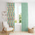 Menthol Green Aloha Hawaii Tiki Window Curtain Tropical Plumeria - Seamless Style