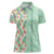 Menthol Green Aloha Hawaii Tiki Women Polo Shirt Tropical Plumeria - Seamless Style