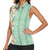 Menthol Green Aloha Hawaii Tiki Women Sleeveless Polo Shirt Tropical Plumeria - Seamless Style