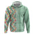 Menthol Green Aloha Hawaii Tiki Zip Hoodie Tropical Plumeria - Seamless Style