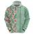 Menthol Green Aloha Hawaii Tiki Zip Hoodie Tropical Plumeria - Seamless Style