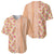 Orange Chiffon Aloha Hawaii Tiki Baseball Jersey Tropical Plumeria - Seamless Style