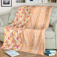 Orange Chiffon Aloha Hawaii Tiki Blanket Tropical Plumeria - Seamless Style LT14 - Polynesian Pride