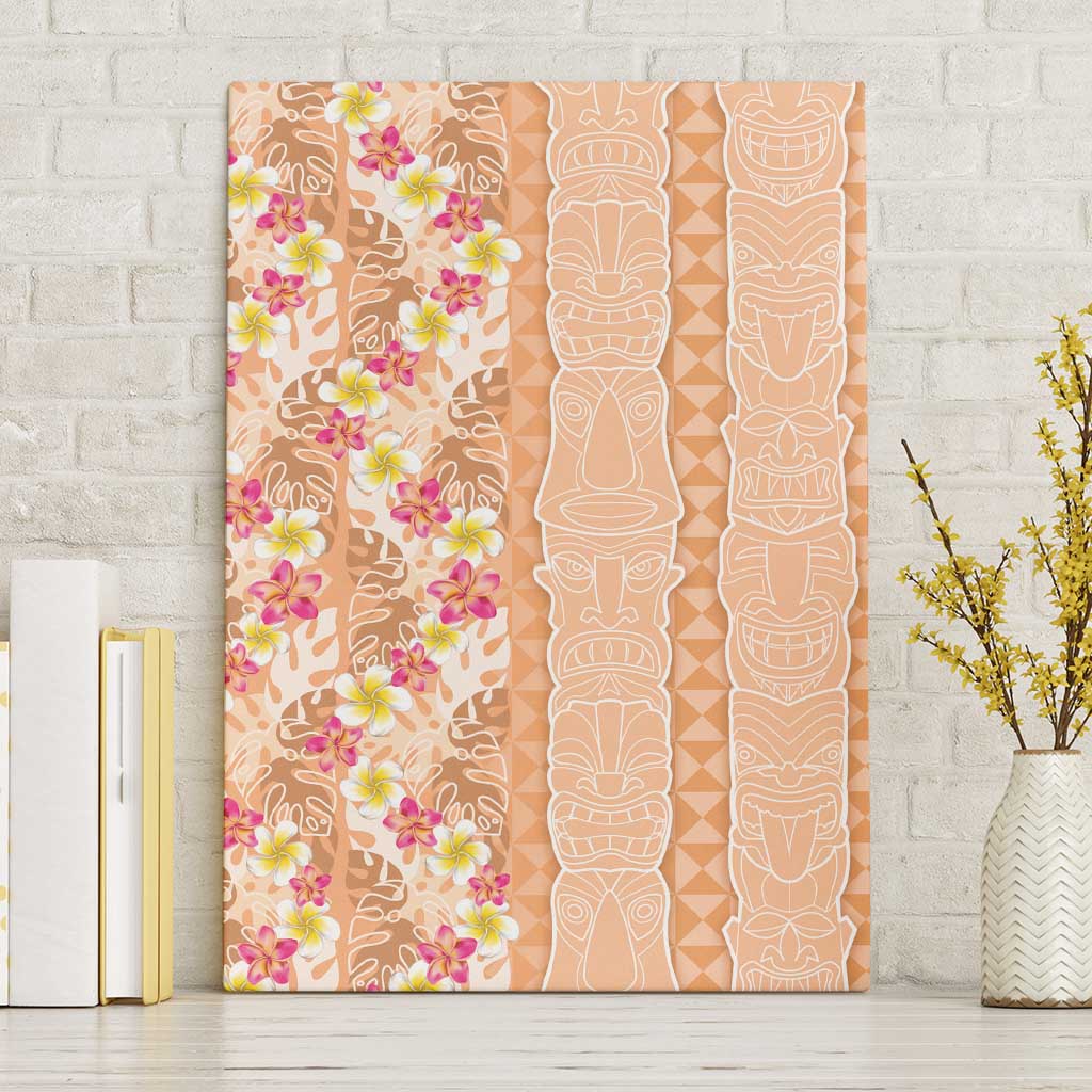 Orange Chiffon Aloha Hawaii Tiki Canvas Wall Art Tropical Plumeria - Seamless Style LT14 Without Frame Orange - Polynesian Pride