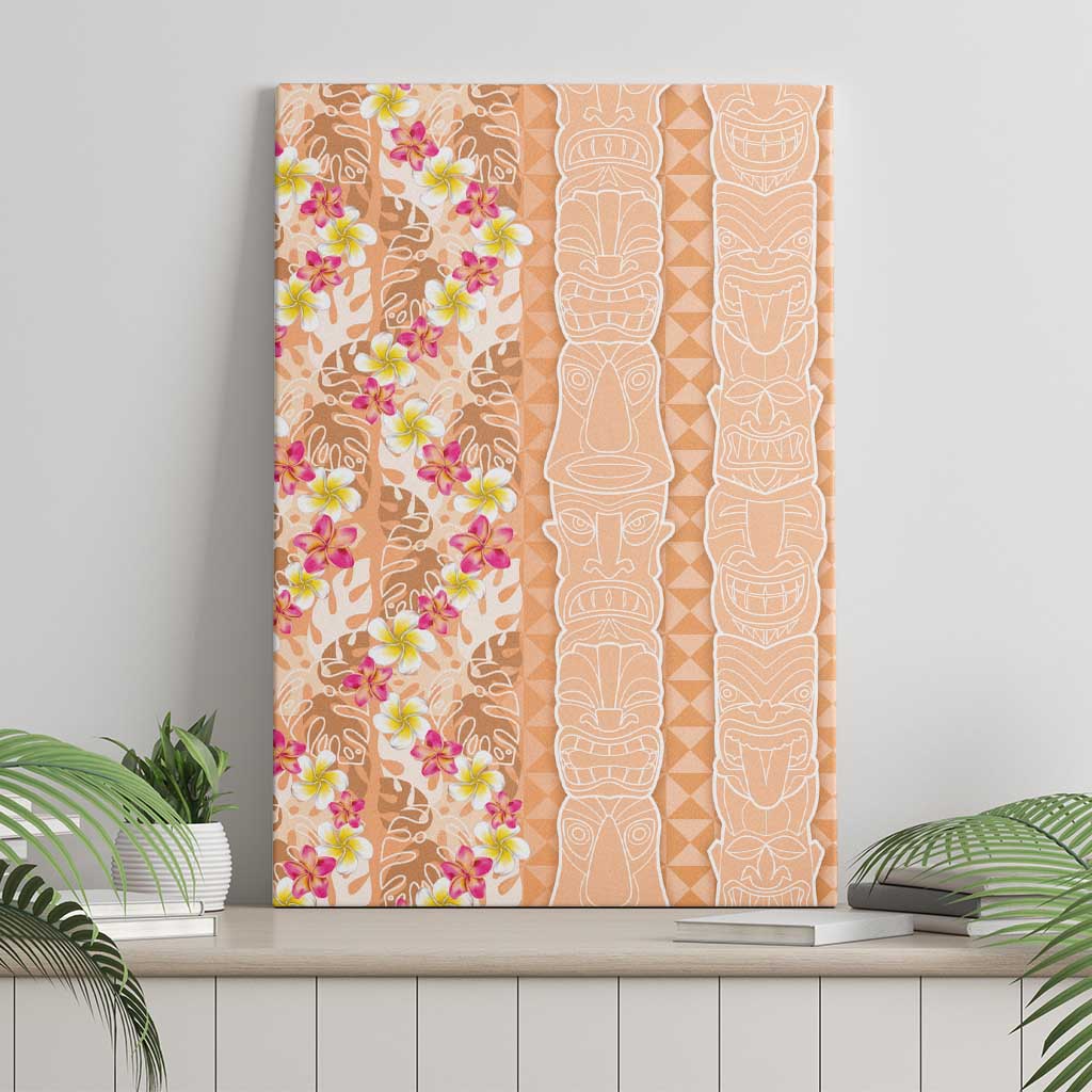 Orange Chiffon Aloha Hawaii Tiki Canvas Wall Art Tropical Plumeria - Seamless Style LT14 - Polynesian Pride