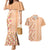 Orange Chiffon Aloha Hawaii Tiki Couples Matching Mermaid Dress and Hawaiian Shirt Tropical Plumeria - Seamless Style