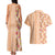 Orange Chiffon Aloha Hawaii Tiki Couples Matching Tank Maxi Dress and Hawaiian Shirt Tropical Plumeria - Seamless Style