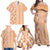 Orange Chiffon Aloha Hawaii Tiki Family Matching Off Shoulder Maxi Dress and Hawaiian Shirt Tropical Plumeria - Seamless Style