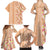 Orange Chiffon Aloha Hawaii Tiki Family Matching Summer Maxi Dress and Hawaiian Shirt Tropical Plumeria - Seamless Style