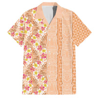 Orange Chiffon Aloha Hawaii Tiki Hawaiian Shirt Tropical Plumeria - Seamless Style LT14 Orange - Polynesian Pride