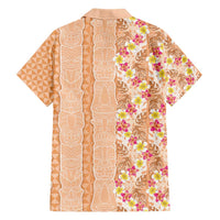 Orange Chiffon Aloha Hawaii Tiki Hawaiian Shirt Tropical Plumeria - Seamless Style LT14 - Polynesian Pride