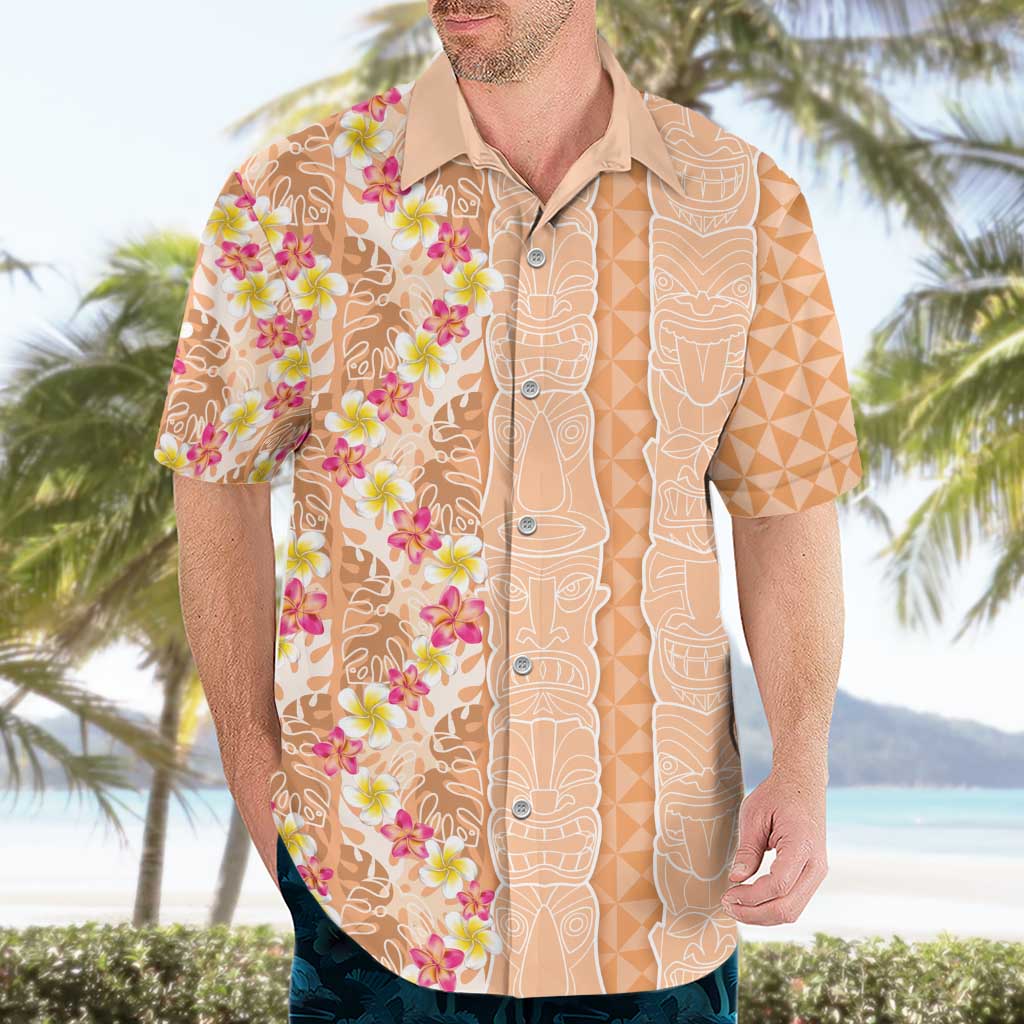 Orange Chiffon Aloha Hawaii Tiki Hawaiian Shirt Tropical Plumeria - Seamless Style LT14 - Polynesian Pride