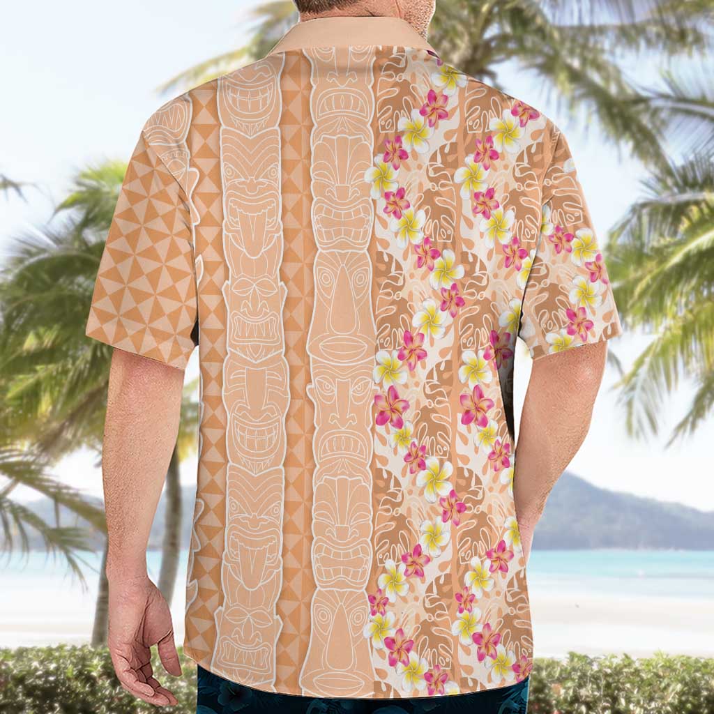 Orange Chiffon Aloha Hawaii Tiki Hawaiian Shirt Tropical Plumeria - Seamless Style LT14 - Polynesian Pride