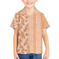 Orange Chiffon Aloha Hawaii Tiki Hawaiian Shirt Tropical Plumeria - Seamless Style LT14 - Polynesian Pride