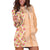 Orange Chiffon Aloha Hawaii Tiki Hoodie Dress Tropical Plumeria - Seamless Style