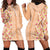 Orange Chiffon Aloha Hawaii Tiki Hoodie Dress Tropical Plumeria - Seamless Style