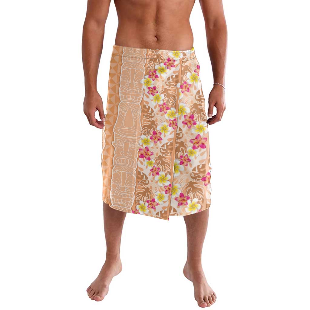 Orange Chiffon Aloha Hawaii Tiki Lavalava Tropical Plumeria - Seamless Style LT14 Orange - Polynesian Pride