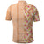 Orange Chiffon Aloha Hawaii Tiki Polo Shirt Tropical Plumeria - Seamless Style