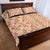 Orange Chiffon Aloha Hawaii Tiki Quilt Bed Set Tropical Plumeria - Seamless Style