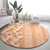 Orange Chiffon Aloha Hawaii Tiki Round Carpet Tropical Plumeria - Seamless Style