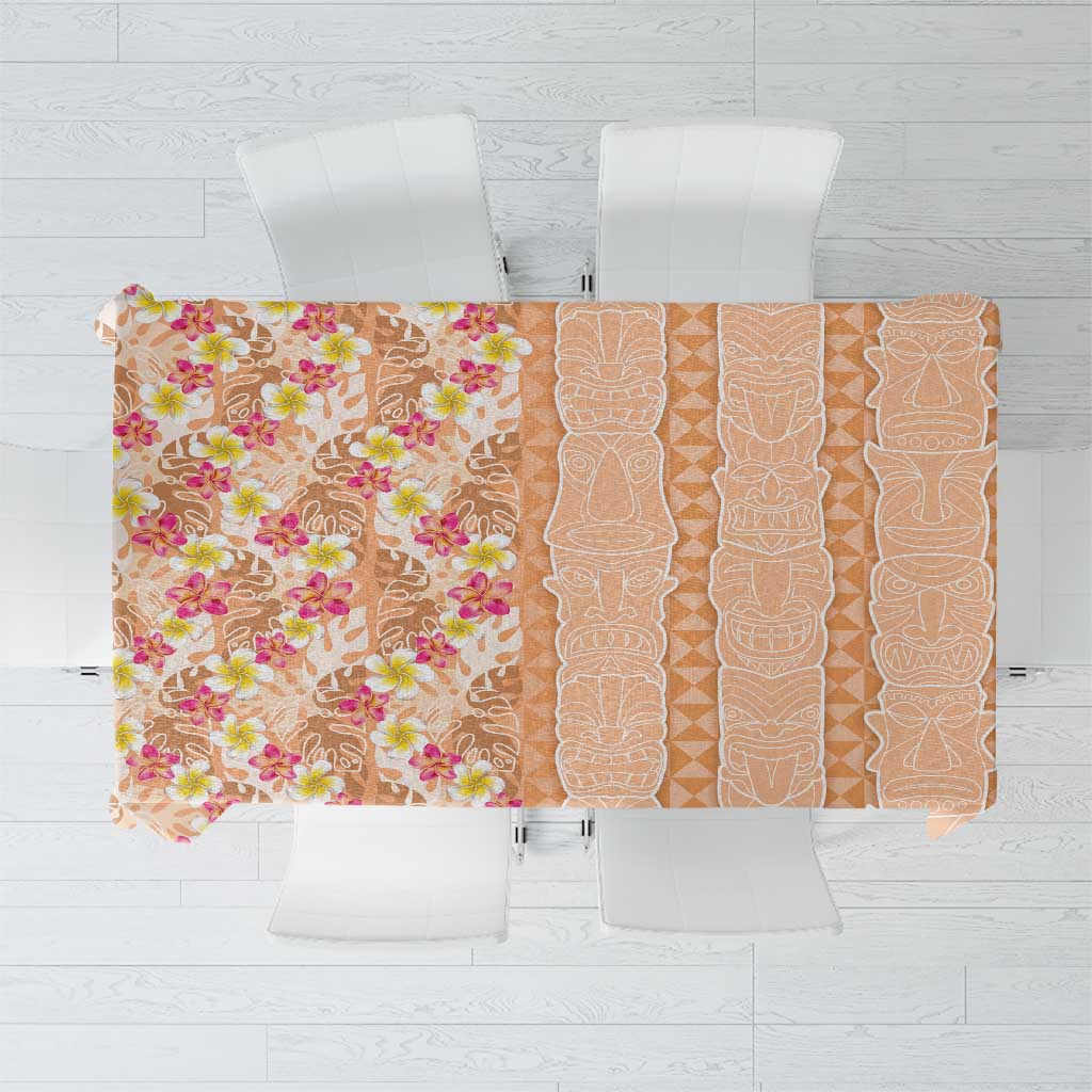 Orange Chiffon Aloha Hawaii Tiki Tablecloth Tropical Plumeria - Seamless Style LT14 Orange - Polynesian Pride