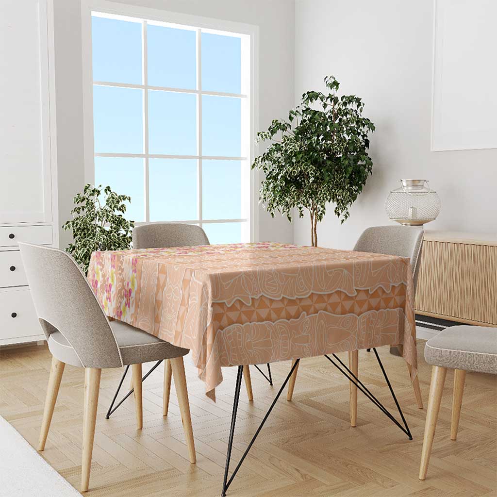 Orange Chiffon Aloha Hawaii Tiki Tablecloth Tropical Plumeria - Seamless Style LT14 - Polynesian Pride