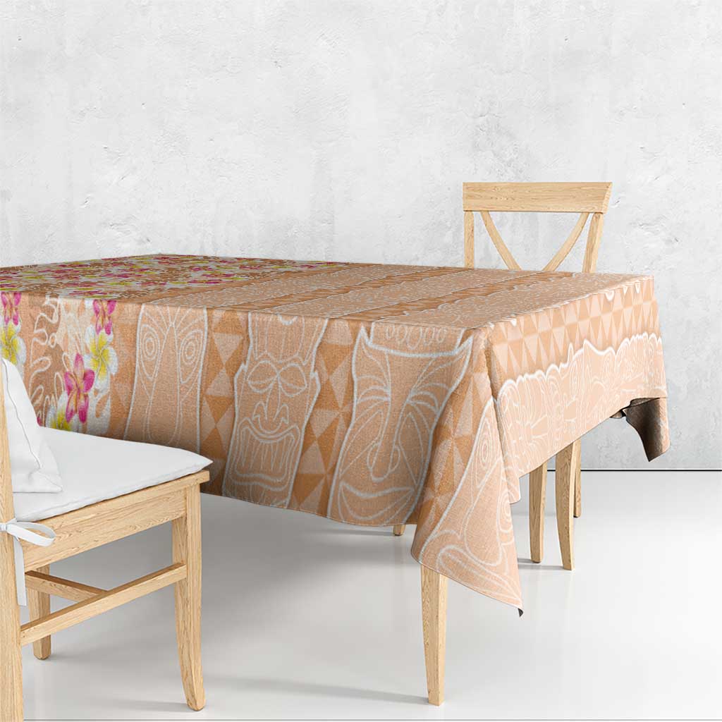 Orange Chiffon Aloha Hawaii Tiki Tablecloth Tropical Plumeria - Seamless Style LT14 - Polynesian Pride