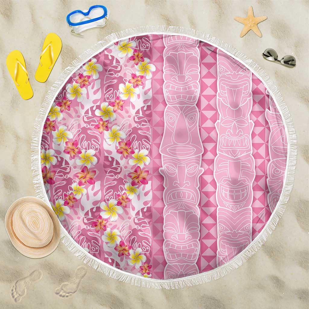 Pastel Magenta Aloha Hawaii Tiki Beach Blanket Tropical Plumeria - Seamless Style LT14 One Size 150cm Magenta - Polynesian Pride