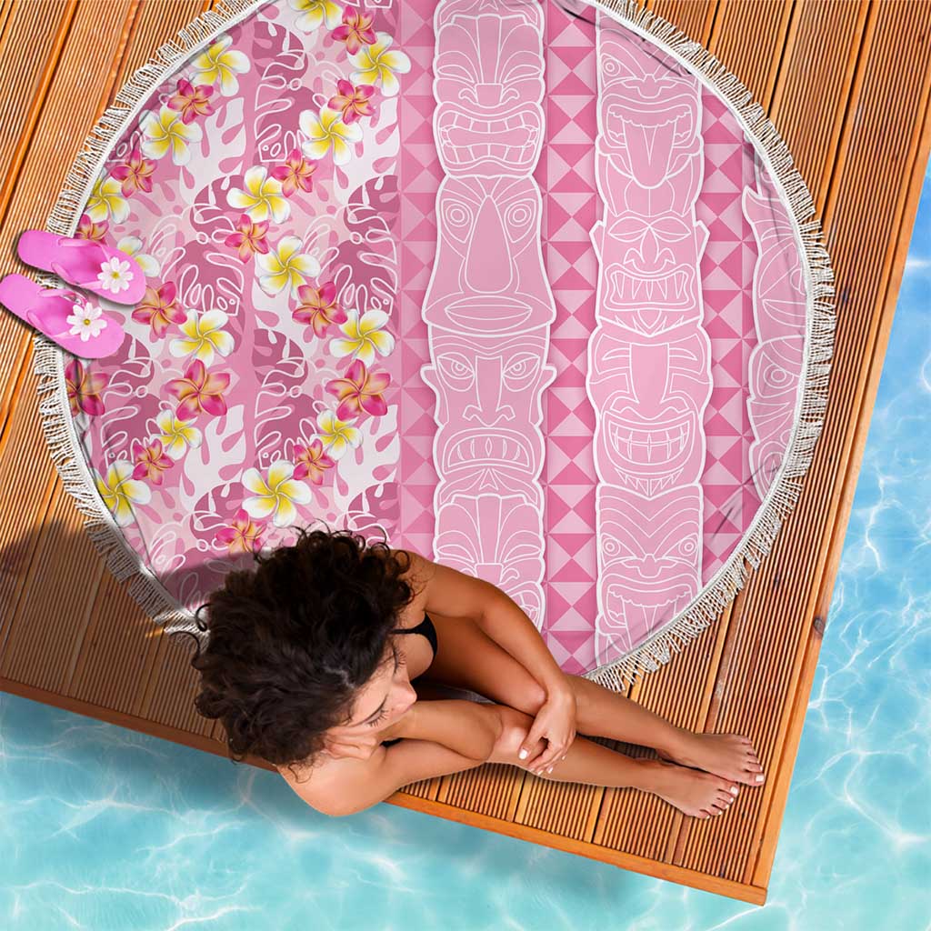 Pastel Magenta Aloha Hawaii Tiki Beach Blanket Tropical Plumeria - Seamless Style LT14 - Polynesian Pride