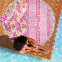 Pastel Magenta Aloha Hawaii Tiki Beach Blanket Tropical Plumeria - Seamless Style LT14 - Polynesian Pride