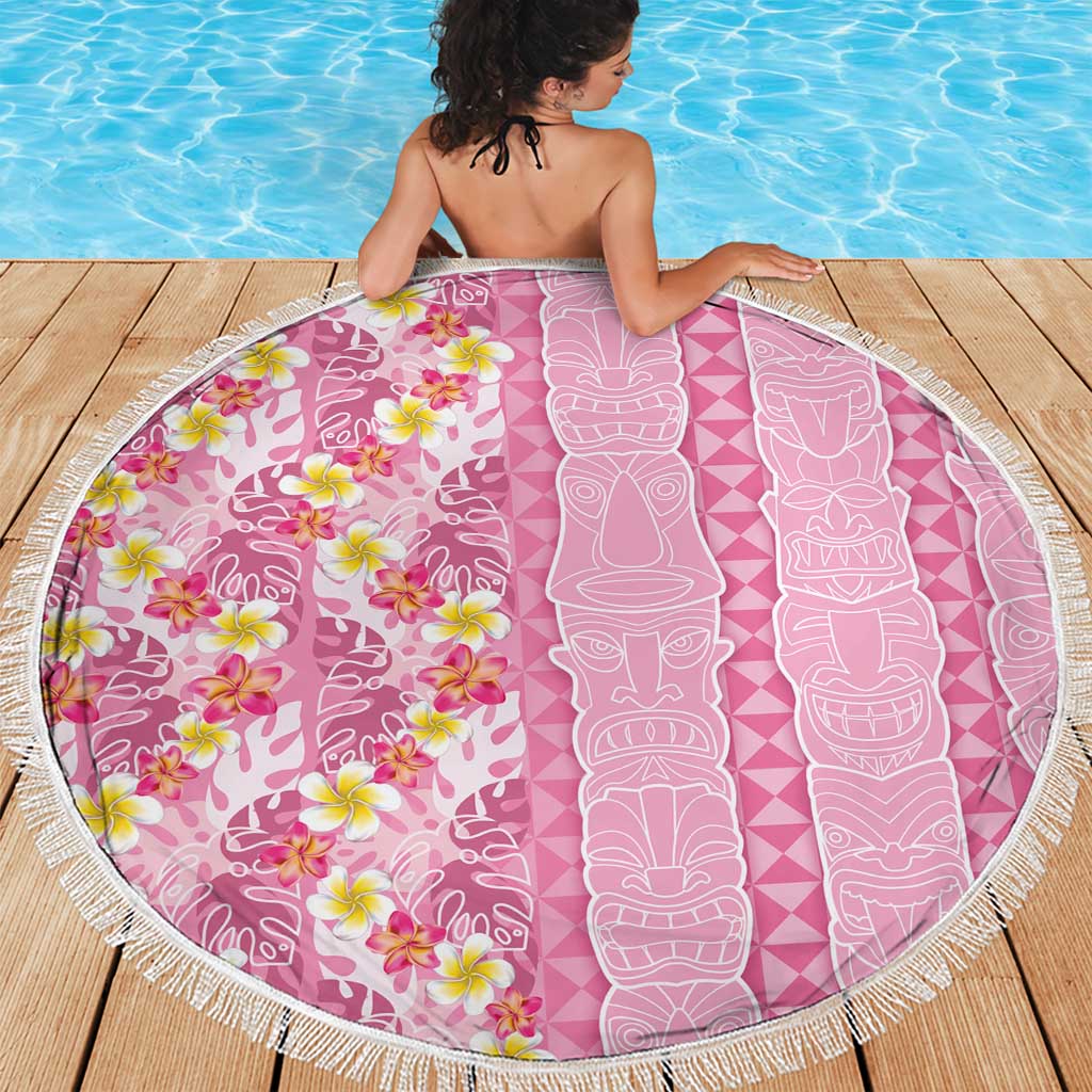 Pastel Magenta Aloha Hawaii Tiki Beach Blanket Tropical Plumeria - Seamless Style LT14 - Polynesian Pride