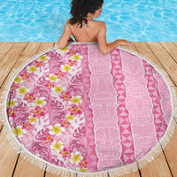 Pastel Magenta Aloha Hawaii Tiki Beach Blanket Tropical Plumeria - Seamless Style LT14 - Polynesian Pride