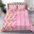 Pastel Magenta Aloha Hawaii Tiki Bedding Set Tropical Plumeria - Seamless Style