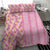 Pastel Magenta Aloha Hawaii Tiki Bedding Set Tropical Plumeria - Seamless Style