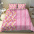 Pastel Magenta Aloha Hawaii Tiki Bedding Set Tropical Plumeria - Seamless Style