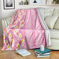 Pastel Magenta Aloha Hawaii Tiki Blanket Tropical Plumeria - Seamless Style LT14 Magenta - Polynesian Pride