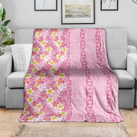 Pastel Magenta Aloha Hawaii Tiki Blanket Tropical Plumeria - Seamless Style LT14 - Polynesian Pride