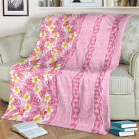 Pastel Magenta Aloha Hawaii Tiki Blanket Tropical Plumeria - Seamless Style LT14 - Polynesian Pride