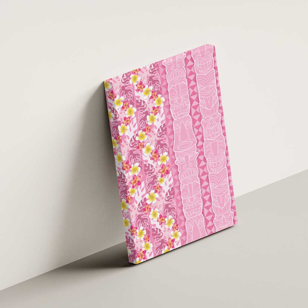 Pastel Magenta Aloha Hawaii Tiki Canvas Wall Art Tropical Plumeria - Seamless Style LT14 - Polynesian Pride