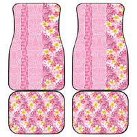 Pastel Magenta Aloha Hawaii Tiki Car Mats Tropical Plumeria - Seamless Style