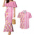 Pastel Magenta Aloha Hawaii Tiki Couples Matching Mermaid Dress and Hawaiian Shirt Tropical Plumeria - Seamless Style