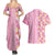Pastel Magenta Aloha Hawaii Tiki Couples Matching Summer Maxi Dress and Hawaiian Shirt Tropical Plumeria - Seamless Style