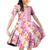 Pastel Magenta Aloha Hawaii Tiki Family Matching Off Shoulder Short Dress and Hawaiian Shirt Tropical Plumeria - Seamless Style