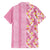 Pastel Magenta Aloha Hawaii Tiki Family Matching Off Shoulder Short Dress and Hawaiian Shirt Tropical Plumeria - Seamless Style
