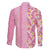 Pastel Magenta Aloha Hawaii Tiki Family Matching Off Shoulder Short Dress and Hawaiian Shirt Tropical Plumeria - Seamless Style