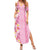 Pastel Magenta Aloha Hawaii Tiki Family Matching Summer Maxi Dress and Hawaiian Shirt Tropical Plumeria - Seamless Style