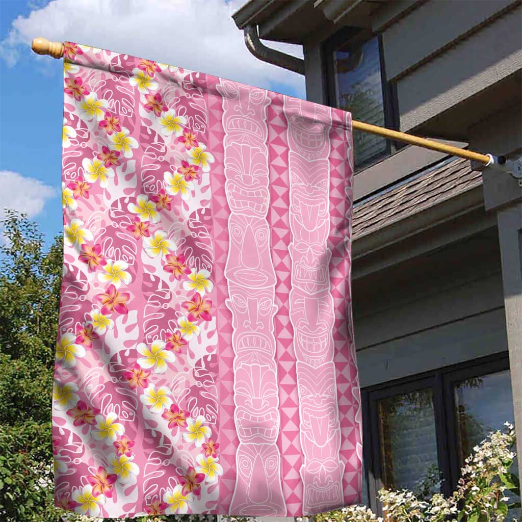 Pastel Magenta Aloha Hawaii Tiki Garden Flag Tropical Plumeria - Seamless Style LT14 - Polynesian Pride
