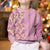 Pastel Magenta Aloha Hawaii Tiki Kid Ugly Christmas Sweater Tropical Plumeria - Seamless Style